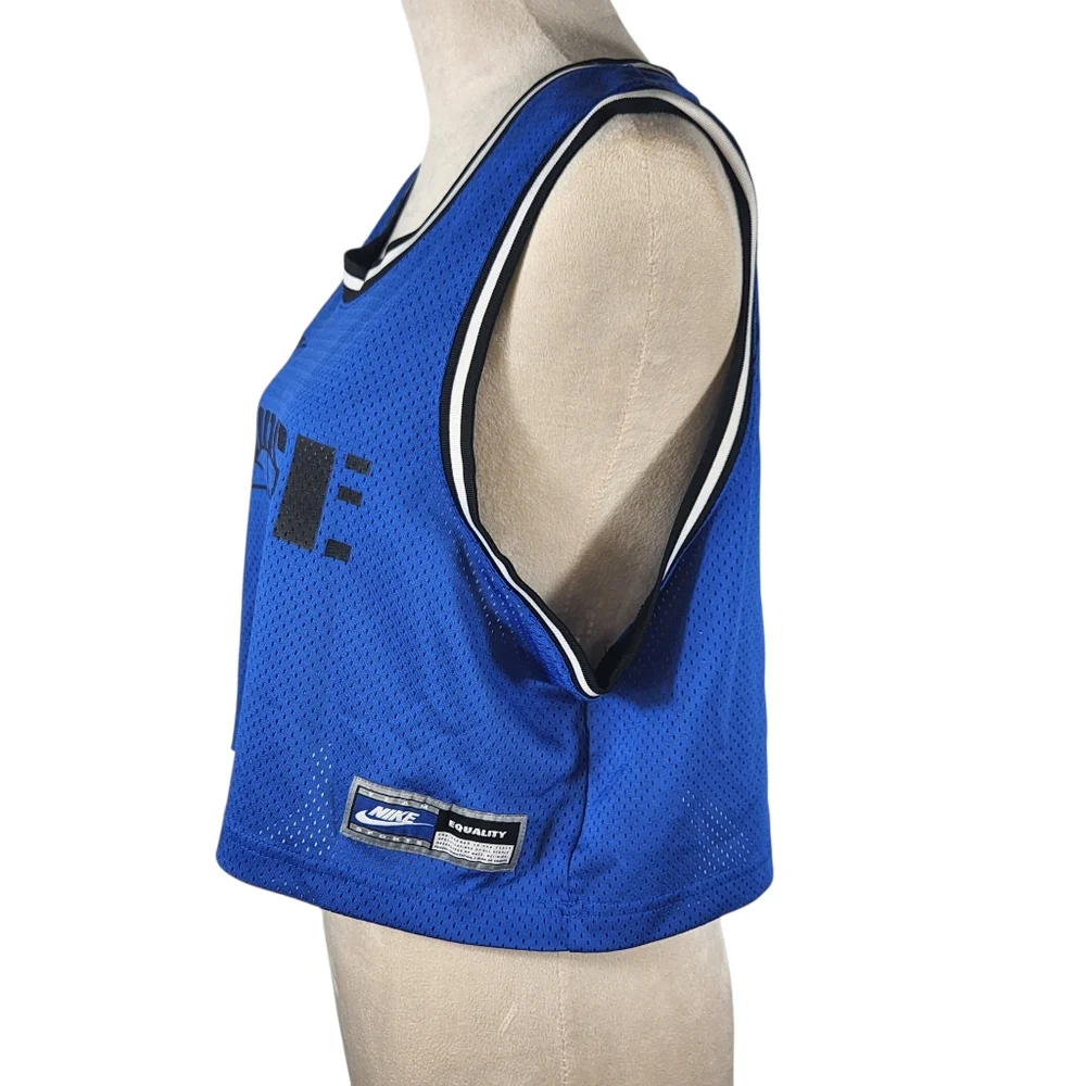 Nike Force sportswear Jersey blue black mesh crop top Size Medium Womens